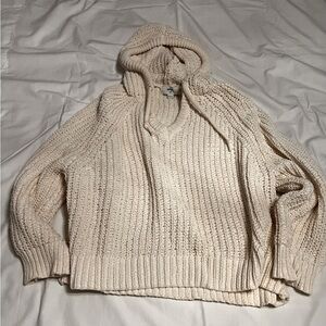 AERIE CABLEKNIT HOODED SWEATER